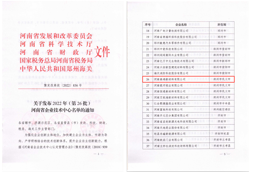 2022年（第26批）河南省企业技术中心名单发布，明泰铝业全资子公司名列其中！