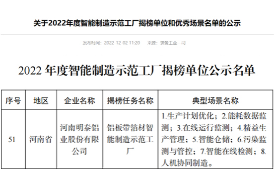 实至名归！明泰荣膺“国字号”智能制造示范工厂